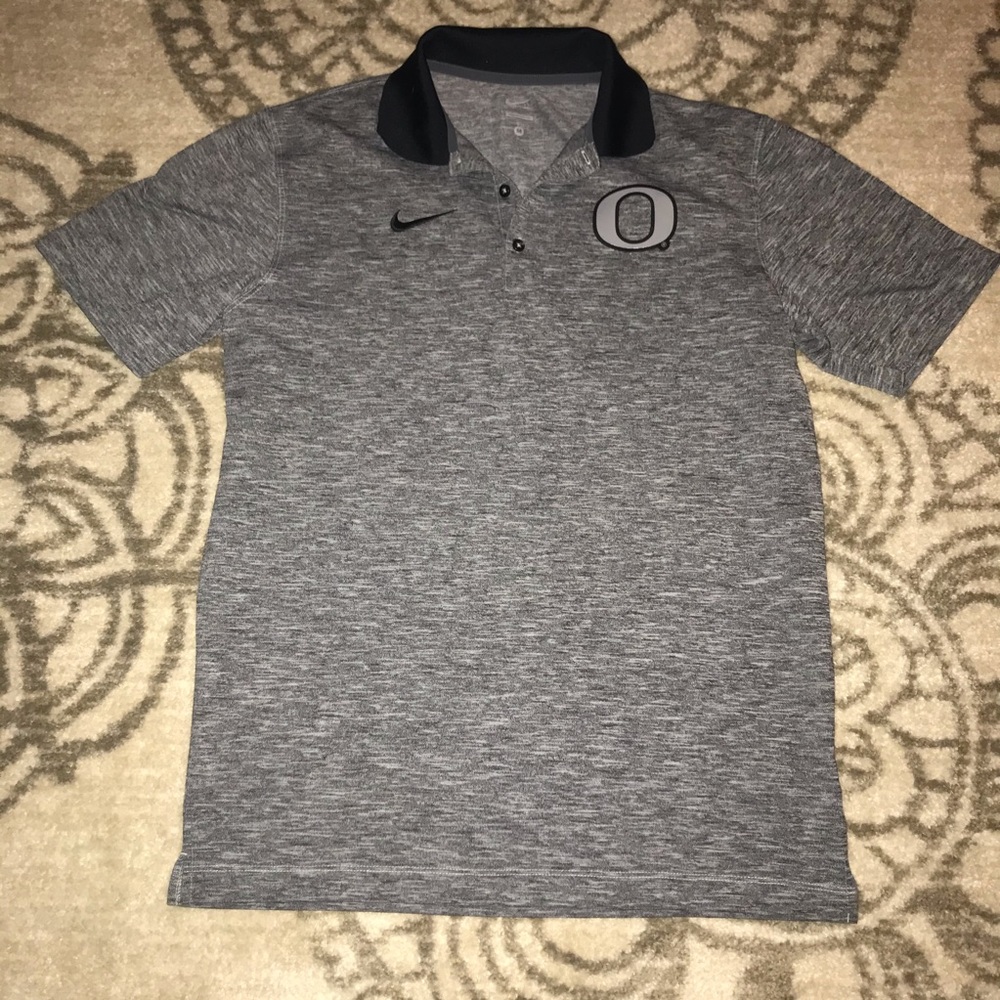 Men’s Nike DryFit Oregon Ducks Heathered Polo Gray